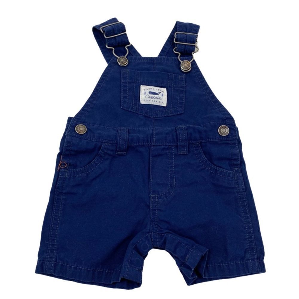 Carter's navy blue 100% cotton shorteralls overalls unisex 3 monts